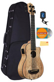Kala UBASS-SP-MAPL-FS Spalted Maple Acoustic-Electric U-Bass Ukulele Bass w/ Case