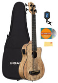 Kala UBASS-SP-MAPL-FS Spalted Maple Acoustic-Electric U-Bass Ukulele Bass w/ Gig Bag