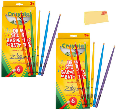 Zildjian x Crayola Kids Drumsticks - 2 Pack w/ Practice Pad