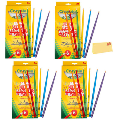 Zildjian x Crayola Kids Drumsticks - 4 Pack w/ Practice Pad