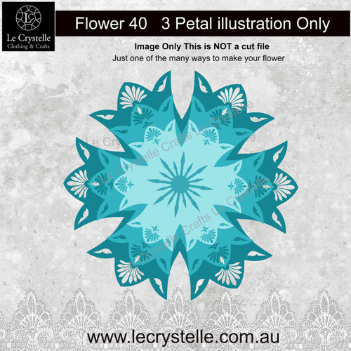 F40 Flower Patterned Petals CUT FILE  F40 Flower Patterned Petals CUT FILE