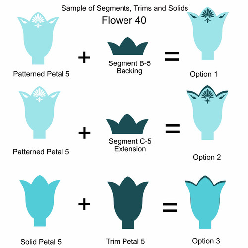 F40 Flower Segment Petals CUT FILE  F40 Flower Segment Petals CUT FILE