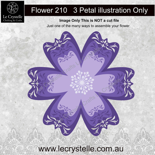 F210 Flower Patterned Petals CUT FILE
