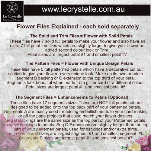 F60 Flower Segment Petals CUT FILE F60 Flower Segment Petals CUT FILE