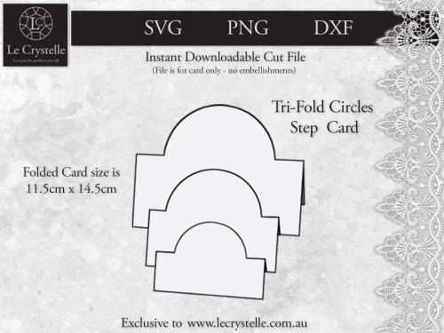 Tri Fold Circles Step Card CUT FILE