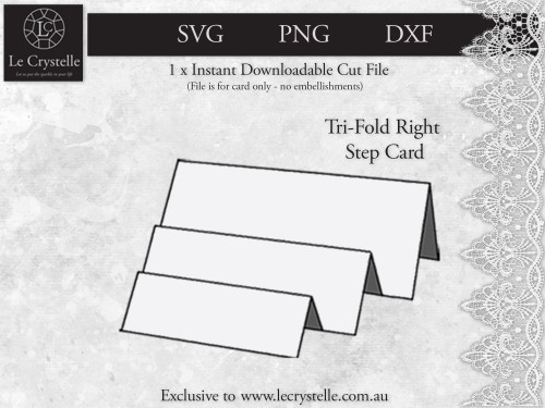 Tri Fold Right Step Card CUT FILE