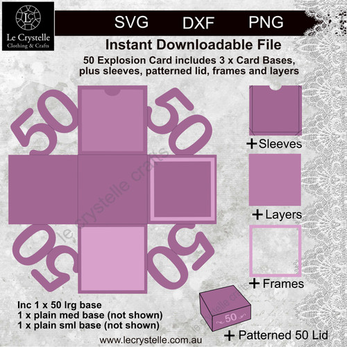 Explosion Box  Card 50 CUT FILE Explosion Box  Card 50 CUT FILE