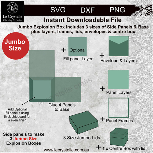 Jumbo Explosion Box Standard  CUT FILE Jumbo Explosion Box Standard  CUT FILE