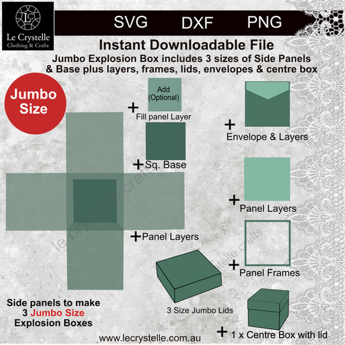 Jumbo Explosion Box Standard  CUT FILE Jumbo Explosion Box Standard  CUT FILE