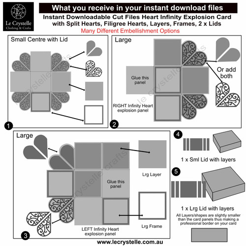Infinity Hearts  Explosion Box CUT FILE Infinity Hearts  Explosion Box CUT FILE