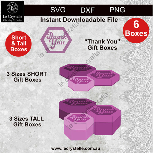 Hexagonal Thank You Box SVG Hexagonal Thank You Box SVG