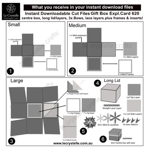 Explosion Box Card - Gift Card 620 CUT FILE
