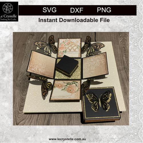 Explosion Box Card - Butterfly 220B CUT FILE