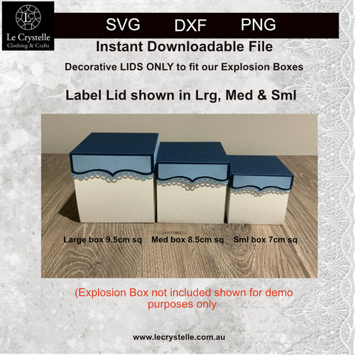 Explosion Box LIDS ONLY  5 Lids Set 2 CUT FILE