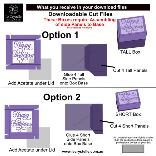 Square Happy Bday Box SVG Square Happy Bday Box SVG