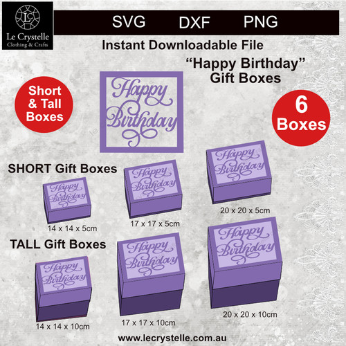 Square Happy Bday Box SVG