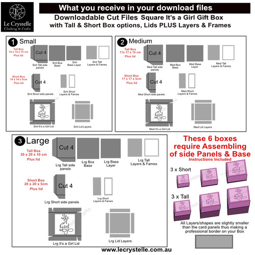 Square It's A Girl Box SVG Square It's A Girl Box SVG