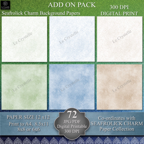 Seafrolick Charm ADD ON Background Digital Papers 72 Set Seafrolick Charm ADD ON Background Digital Papers 72 Set
