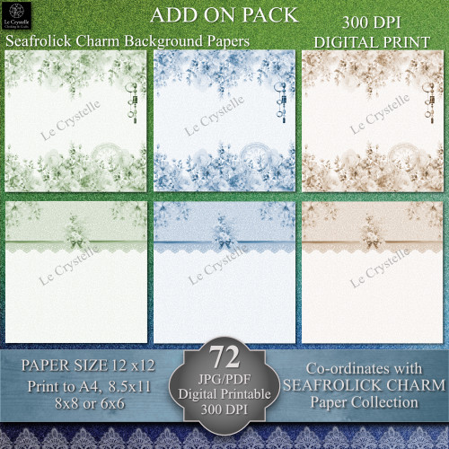 Seafrolick Charm ADD ON Background Digital Papers 72 Set Seafrolick Charm ADD ON Background Digital Papers 72 Set