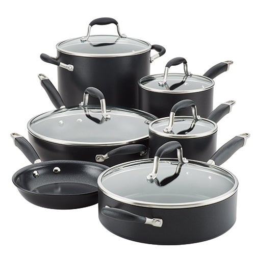 Advanced Home 11pc Hard Anodized Nonstick Cookware Set Onyx