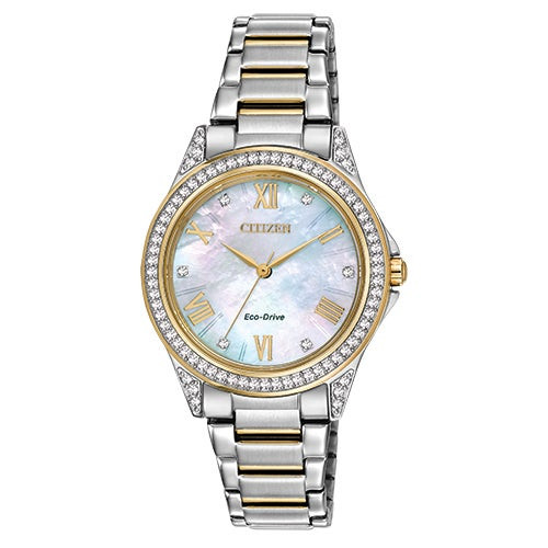 Ladies POV Eco-Drive Two-Tone Watch Mother-of-Pearl Dial