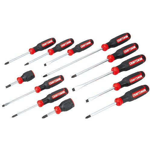 12pc Bi-Material Assorted Screwdriver Set