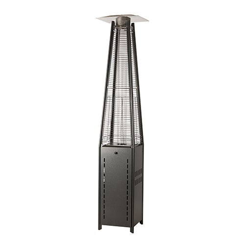 Square Pyramid Flame Patio Heater Hammered Platinum