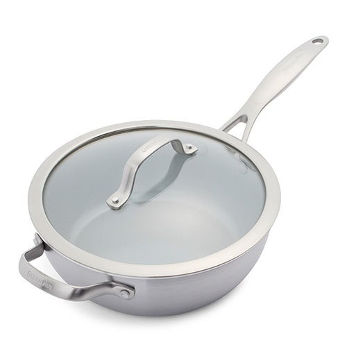 Venice Pro 3.5qt 3-Ply Stainless Steel Ceramic Nonstick Chef's Pan w/ Helper Handle