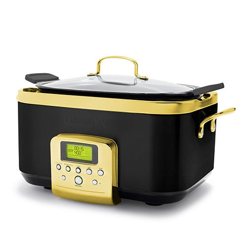 Elite Reserve 6qt Ceramic Nonstick Slow Cooker Black/Reserve Gold