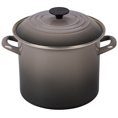 8qt Enamel on Steel Covered Stockpot Oyster