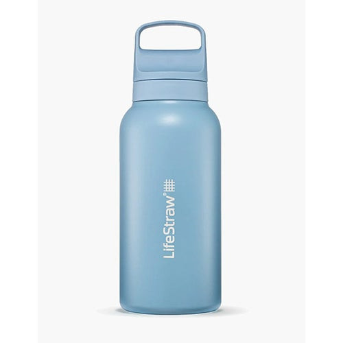 LifeStraw Go 1L Stainless Steel Filtered Water Bottle Icelandic Blue