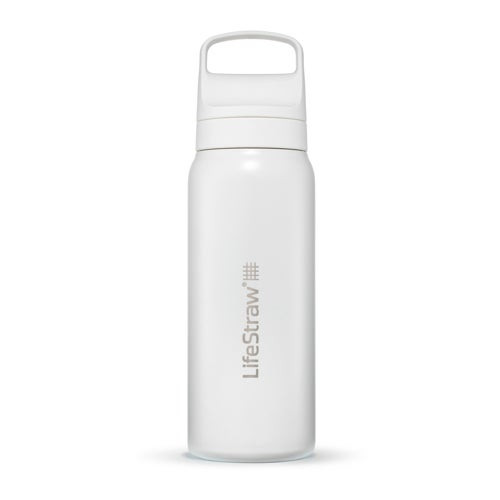 LifeStraw Go 24oz Stainless Steel Filtered Water Bottle Polar White