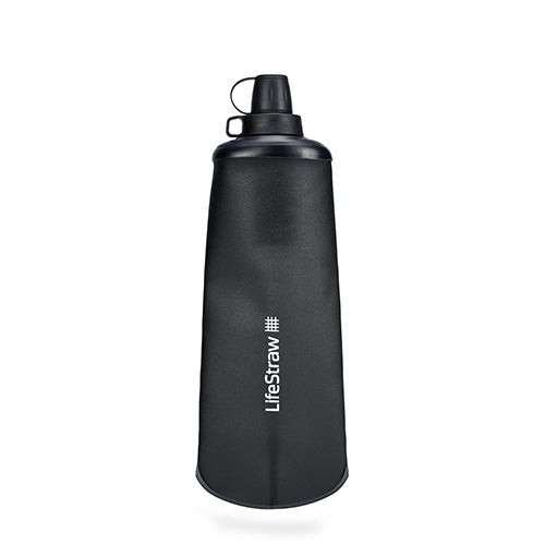 Peak 1L Collapsible Squeeze Bottle w/ Filter Dark Mountain Gray