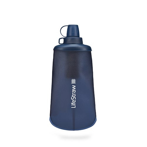 Peak 650ml Collapsible Squeeze Bottle w/ Filter Mountain Blue