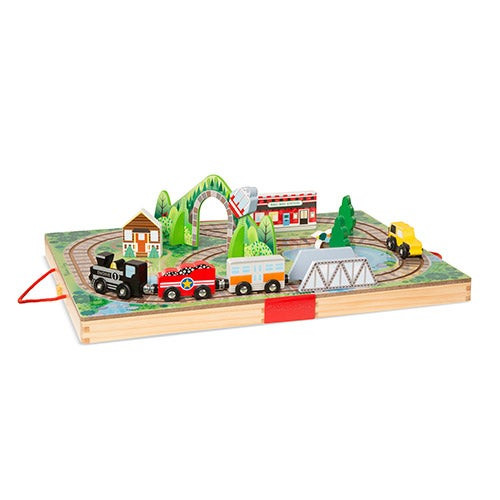 Take-Along Railroad Wooden Toy Set Ages 3+ Years