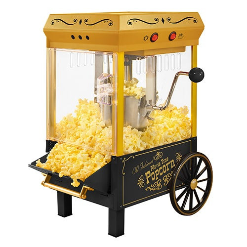 Vintage Style Table Top Kettle Popcorn Machine Black/Gold