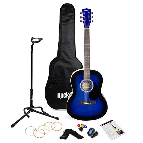 Acoustic Guitar Kit - Guitar/Stand/Tuner/Bag Blue