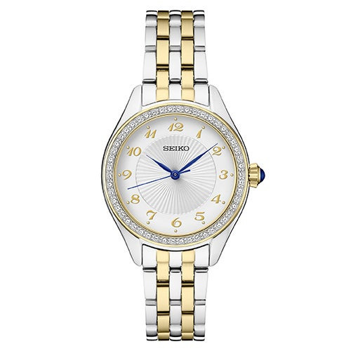 Ladies Essentials Crystal Gold & Silver-Tone SS Watch White Dial