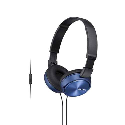 Full Size Stereo Headphones w/ In-line Mic Blue