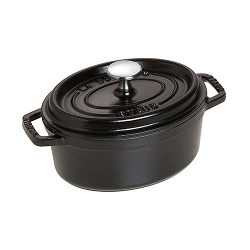 1.1qt Cast Iron Oval Dutch Oven Matte Black