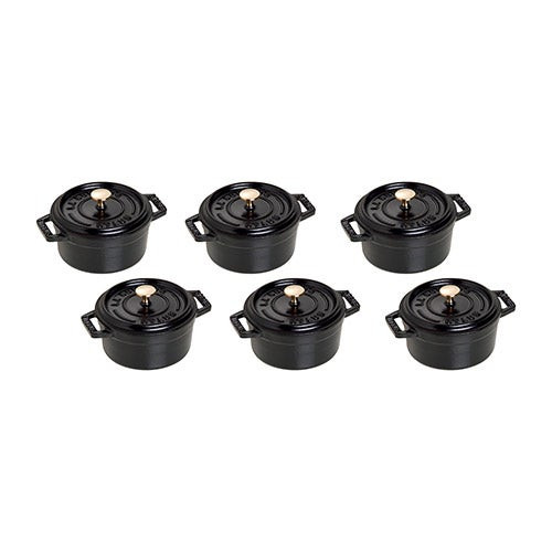 6pc Cast Iron Mini Round Dutch Oven Set