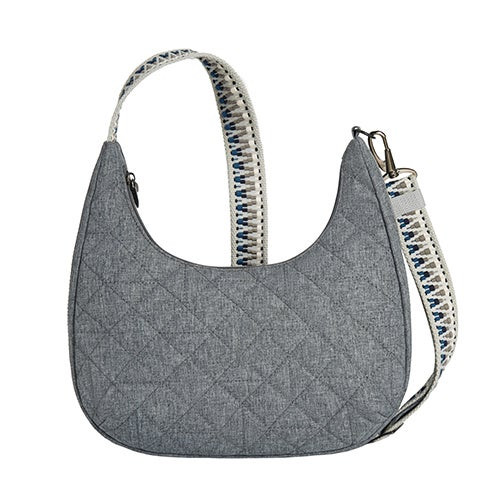 Boho Anti-Theft Slouchy Crossbody Geo Gray Heather