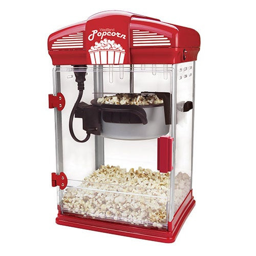 Theater Crazy Stiring Oil Popcorn Maker w/ Stainless Steel Kettle Red