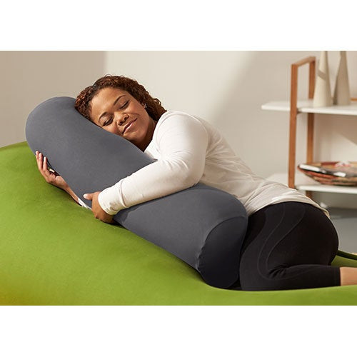 Buddy Roll Portable Body Pillow w/ Dark Gray Cover