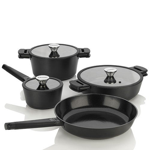 Noir 7pc Cast Aluminum NS Cookware Set Black