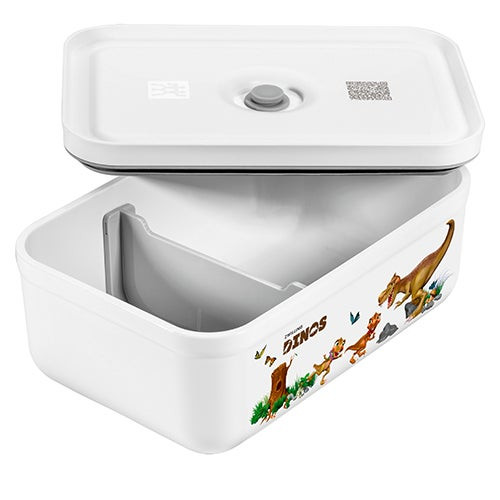Dinos Large Vacuum Sealable Lunch Box White/Gray