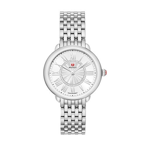 Ladies Serein Mid Silver-Tone 46 Diamond Watch Silver White Dial