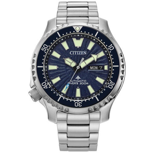 Men's Promaster Dive Fugu Automatic Silver-Tone Stainless Steel Watch, Blue Dial