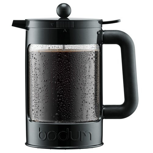 Bean Set 51oz Cold Brew Coffeemaker W/ Two Lids Black