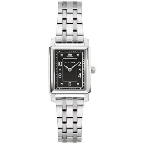 Ladies The Very Thought Of You Silver-Tone Stainless Steel Watch Black Dial
